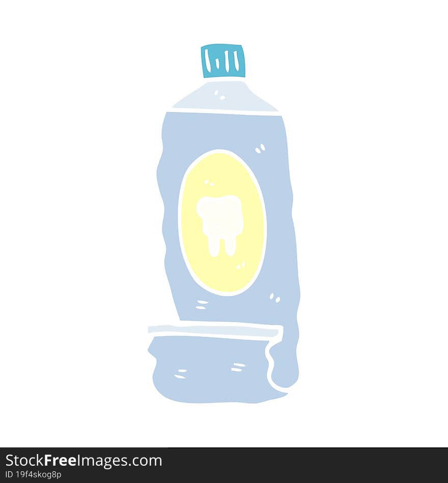 flat color illustration cartoon toothpaste