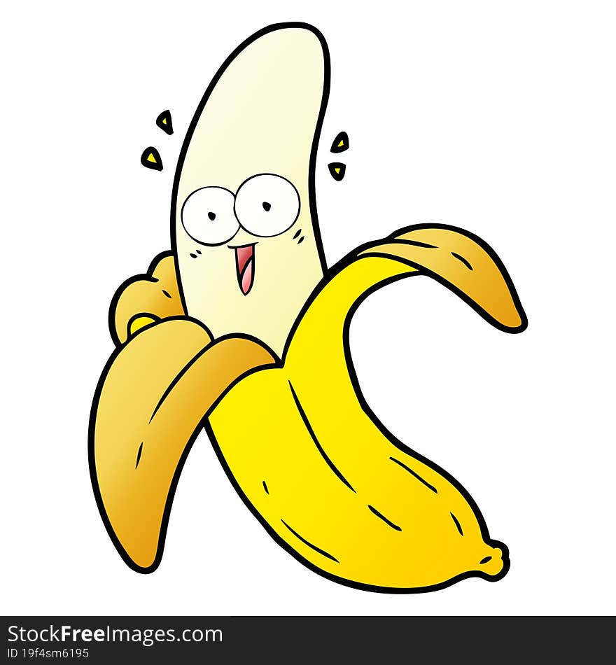 cartoon crazy happy banana. cartoon crazy happy banana