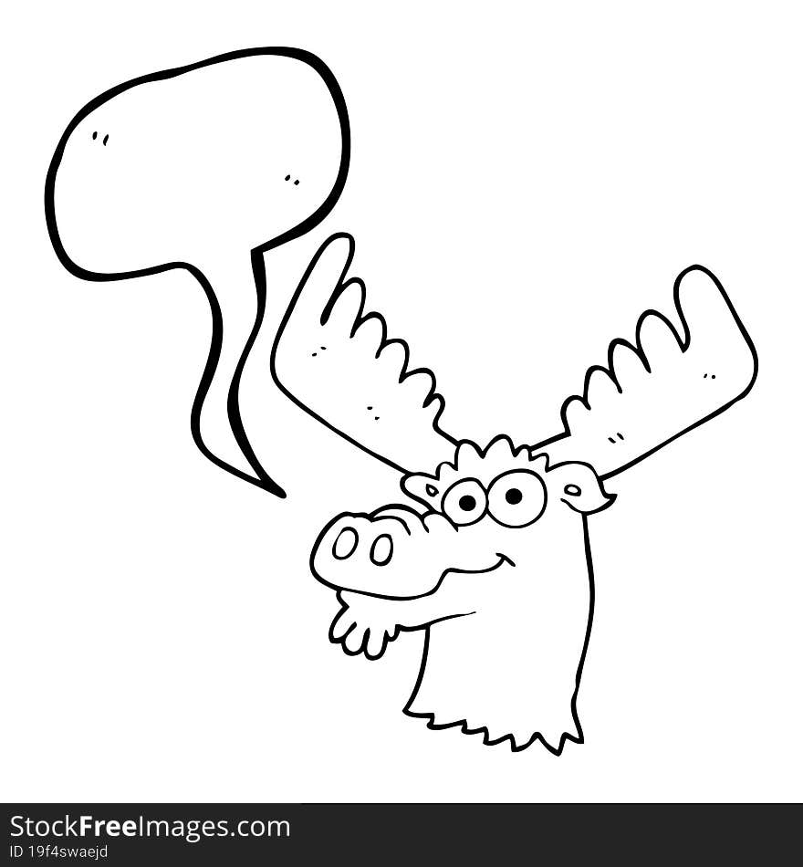 Speech Bubble Cartoon Moose