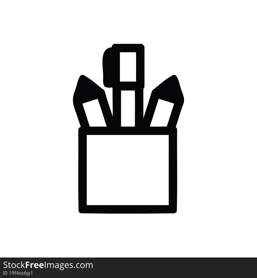 pencil pot icon symbol