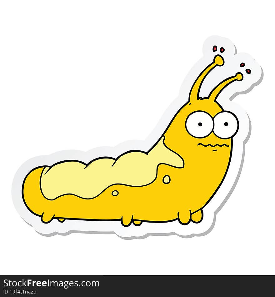 sticker of a funny cartoon caterpillar