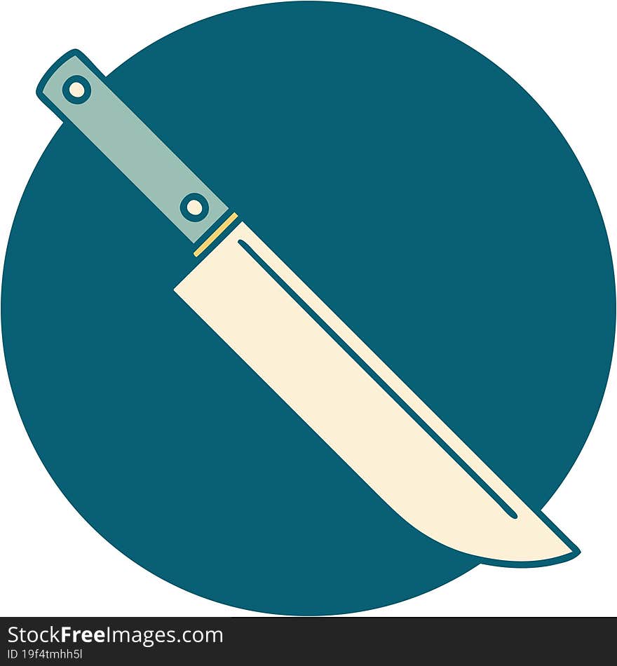 tattoo style icon of knife