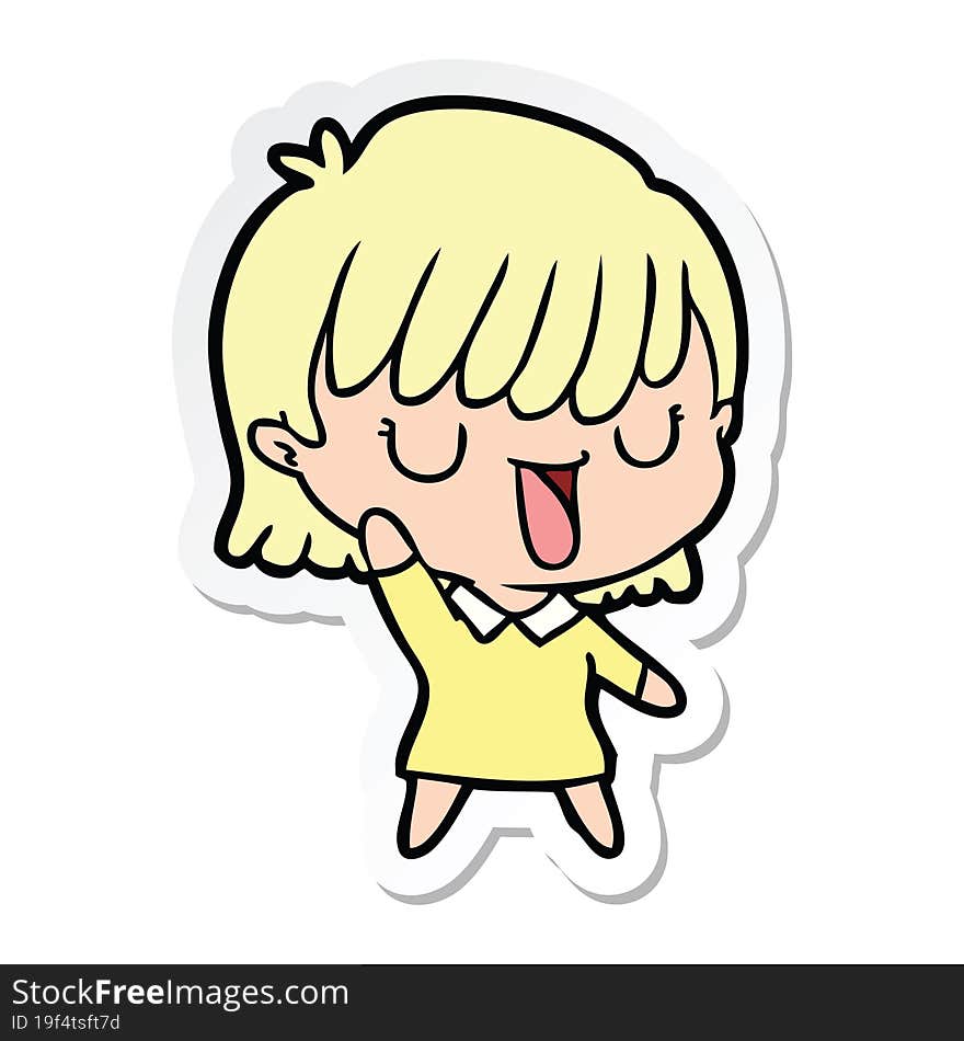 sticker of a cartoon woman