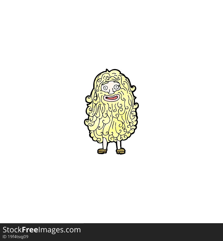 Cartoon Man With Huge Beard