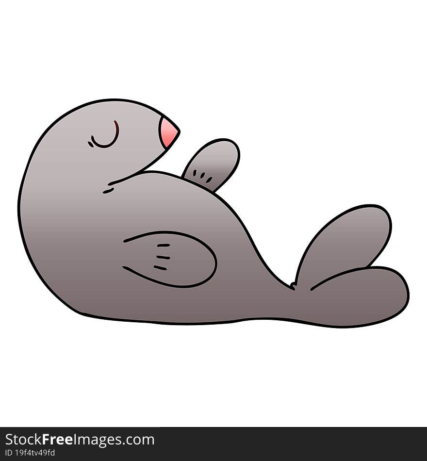 quirky gradient shaded cartoon seal