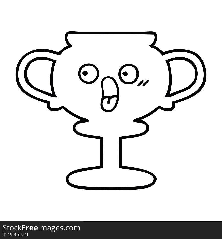 line drawing cartoon trophy