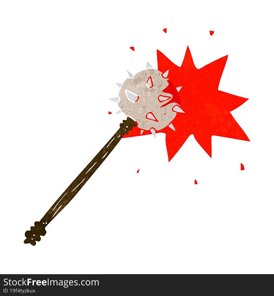 cartoon bloody medieval mace