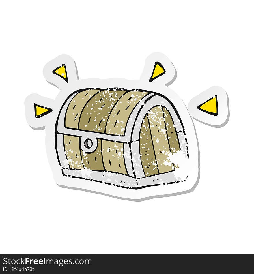 retro distressed sticker of a cartoon treasure chest