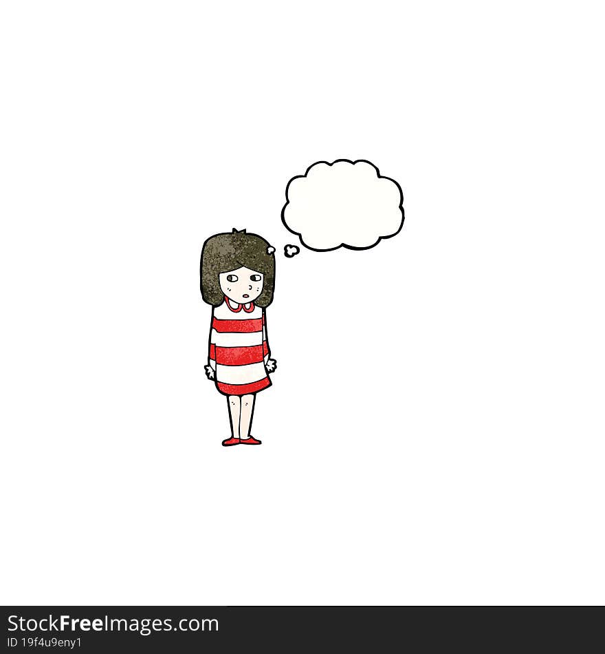 Cartoon Girl With Thought Bubble