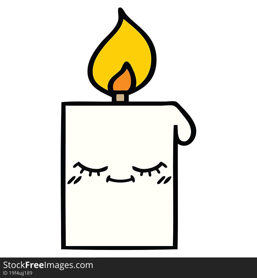 Cute Cartoon Lit Candle