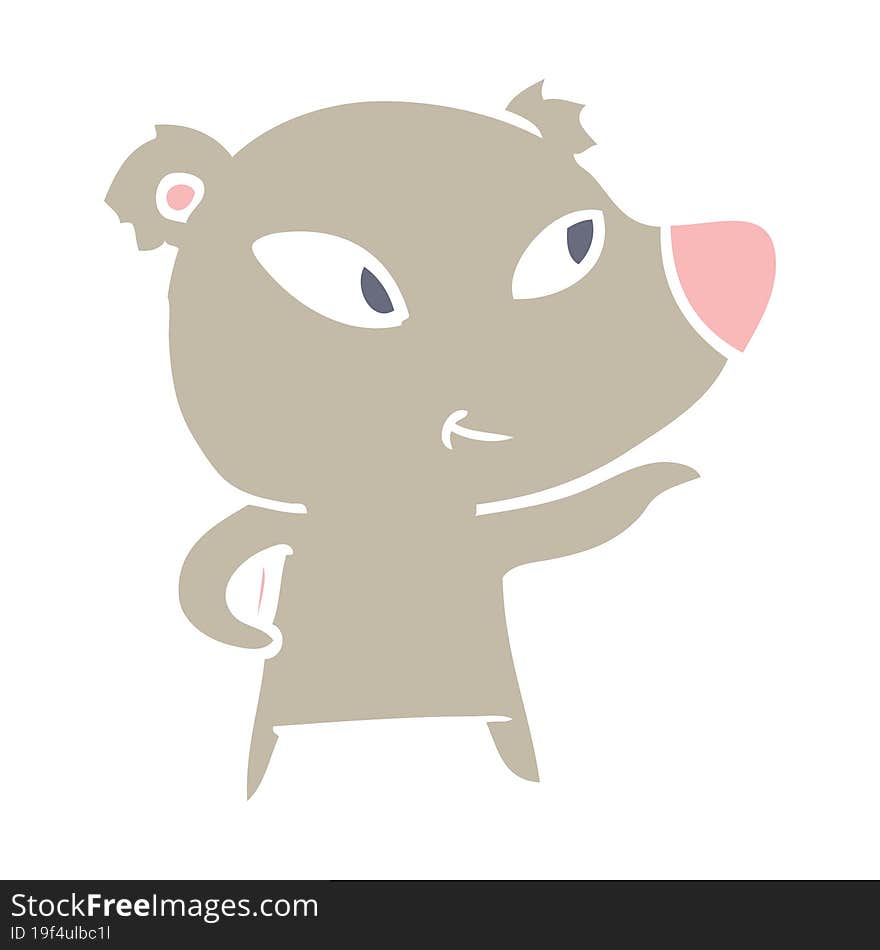 cute flat color style cartoon bear