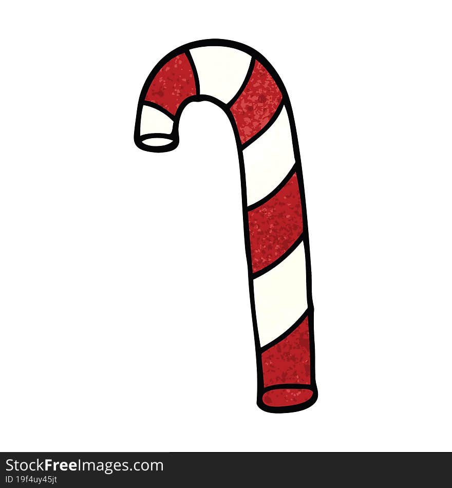 Cartoon Doodle Striped Candy Cane