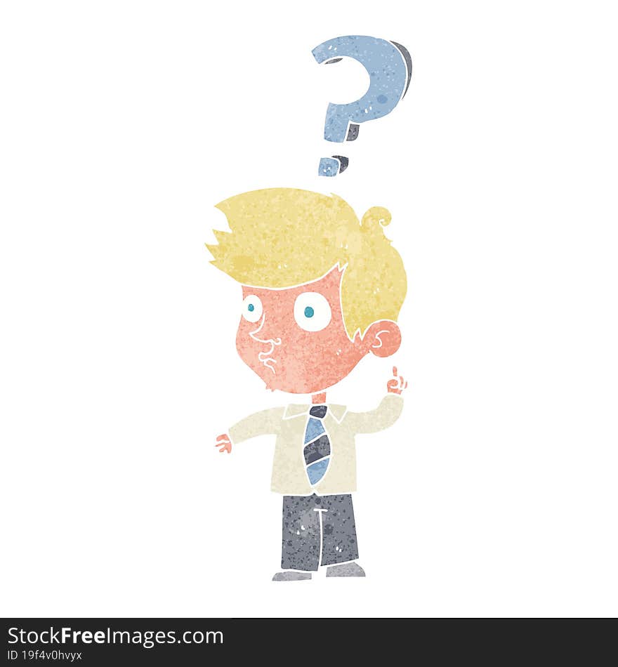 cartoon man asking question