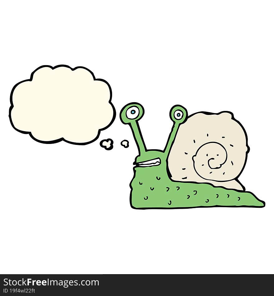 cartoon snail with thought bubble