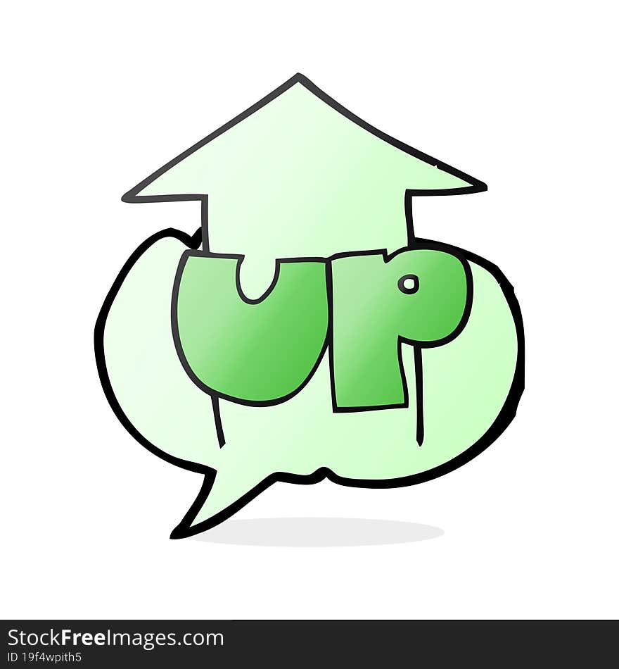 Speech Bubble Cartoon Up Symbol