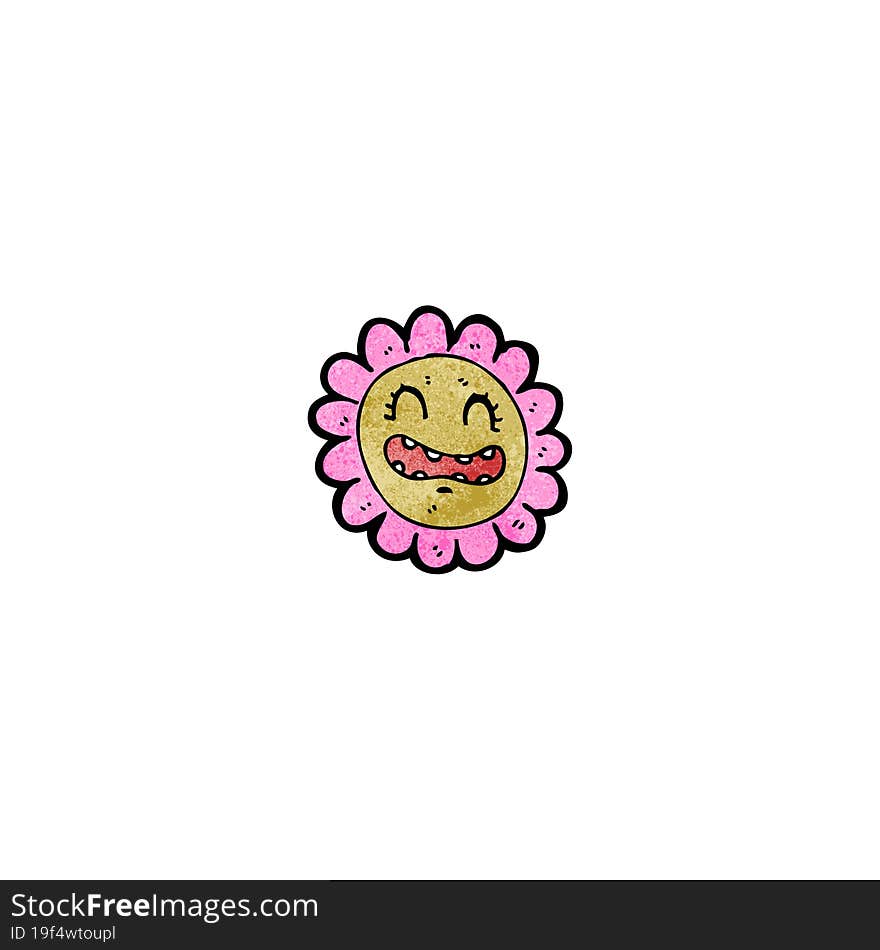 happy cartoon flower