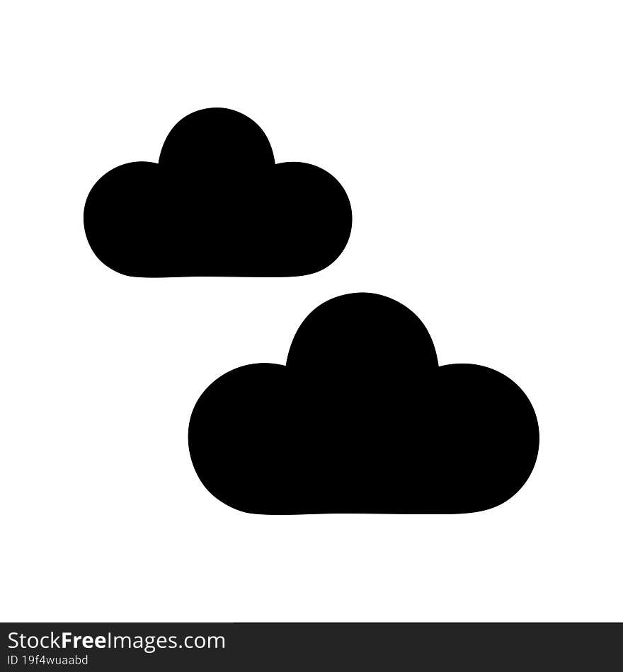 flat symbol snow cloud