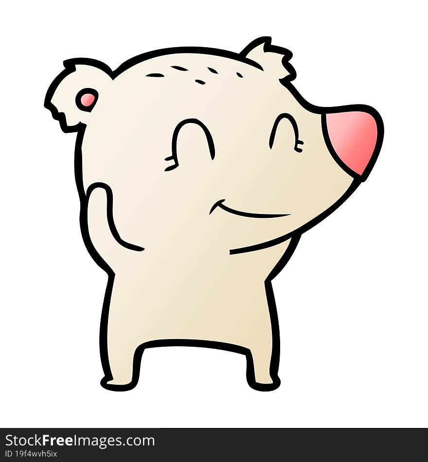 smiling polar bear cartoon. smiling polar bear cartoon