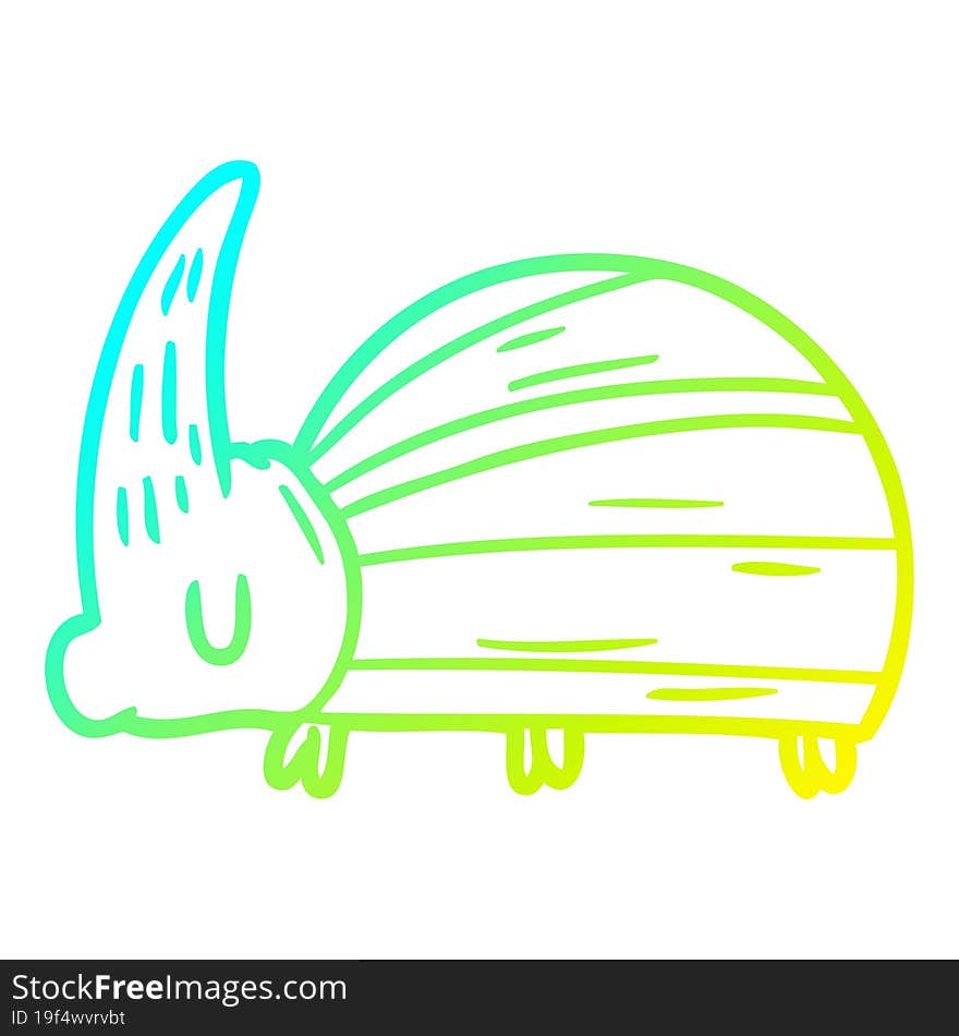 cold gradient line drawing giant beetle cartoon