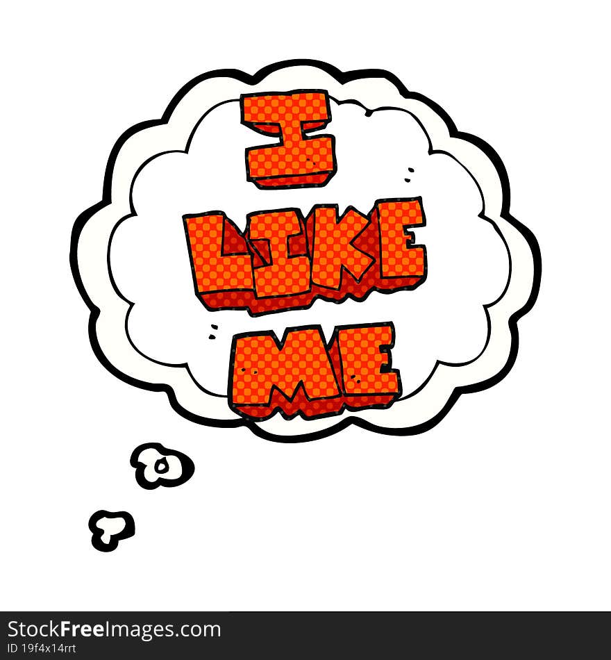 thought bubble cartoon i like me symbol