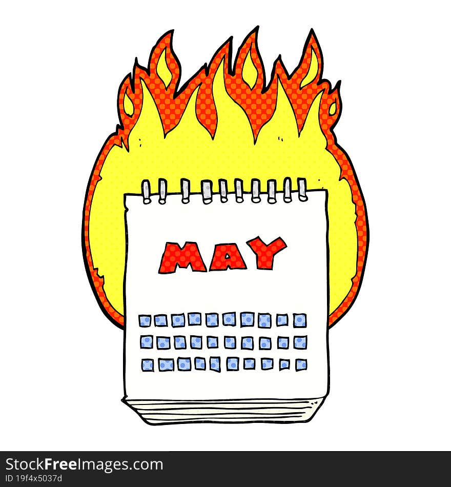 cartoon calendar showing month of may