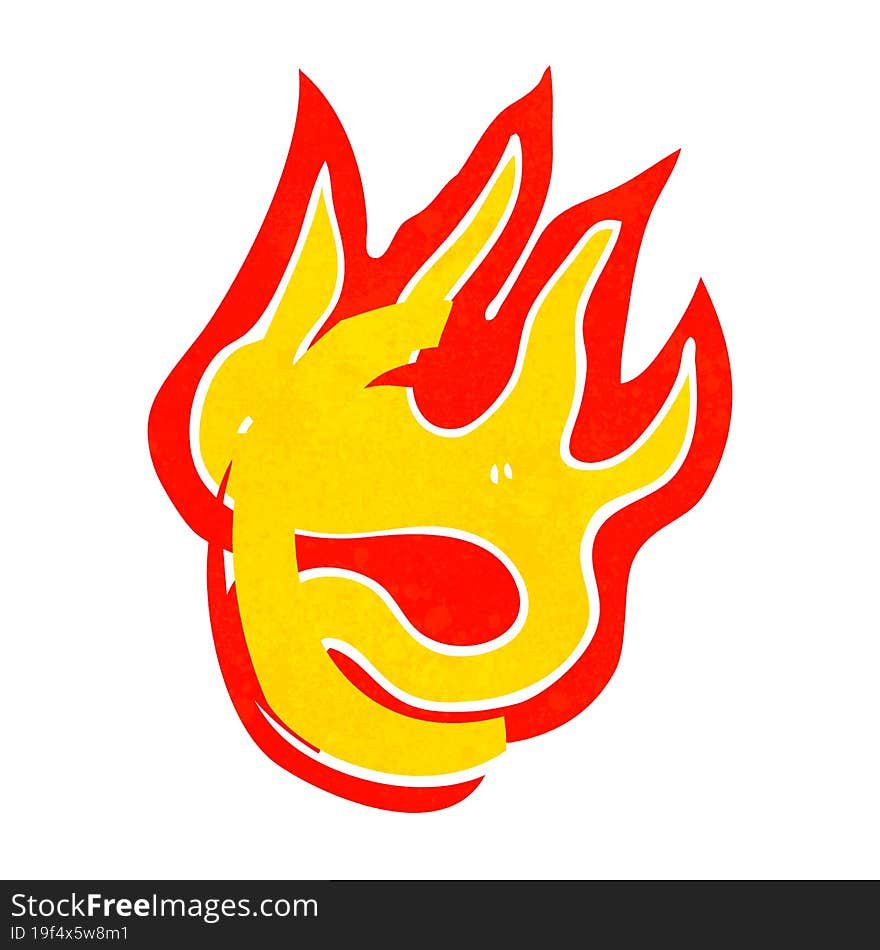 cartoon flaming letter