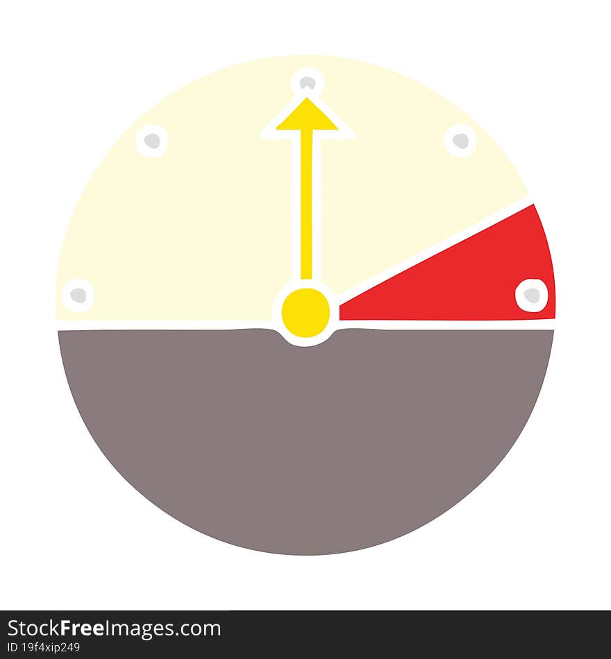 Flat Color Retro Cartoon Speedometer