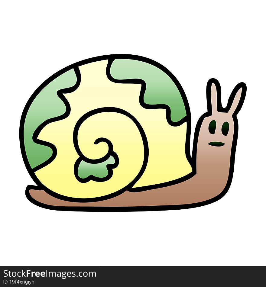 gradient shaded quirky cartoon snail. gradient shaded quirky cartoon snail