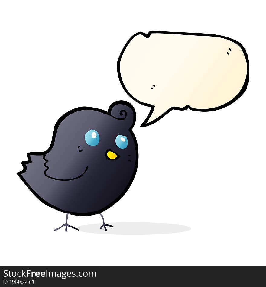 Cartoon Bird With Speech Bubble