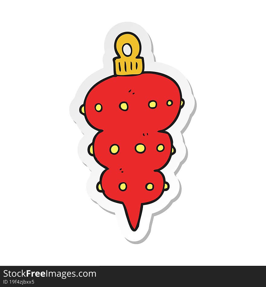 Sticker Of A Cartoon Christmas Decoration