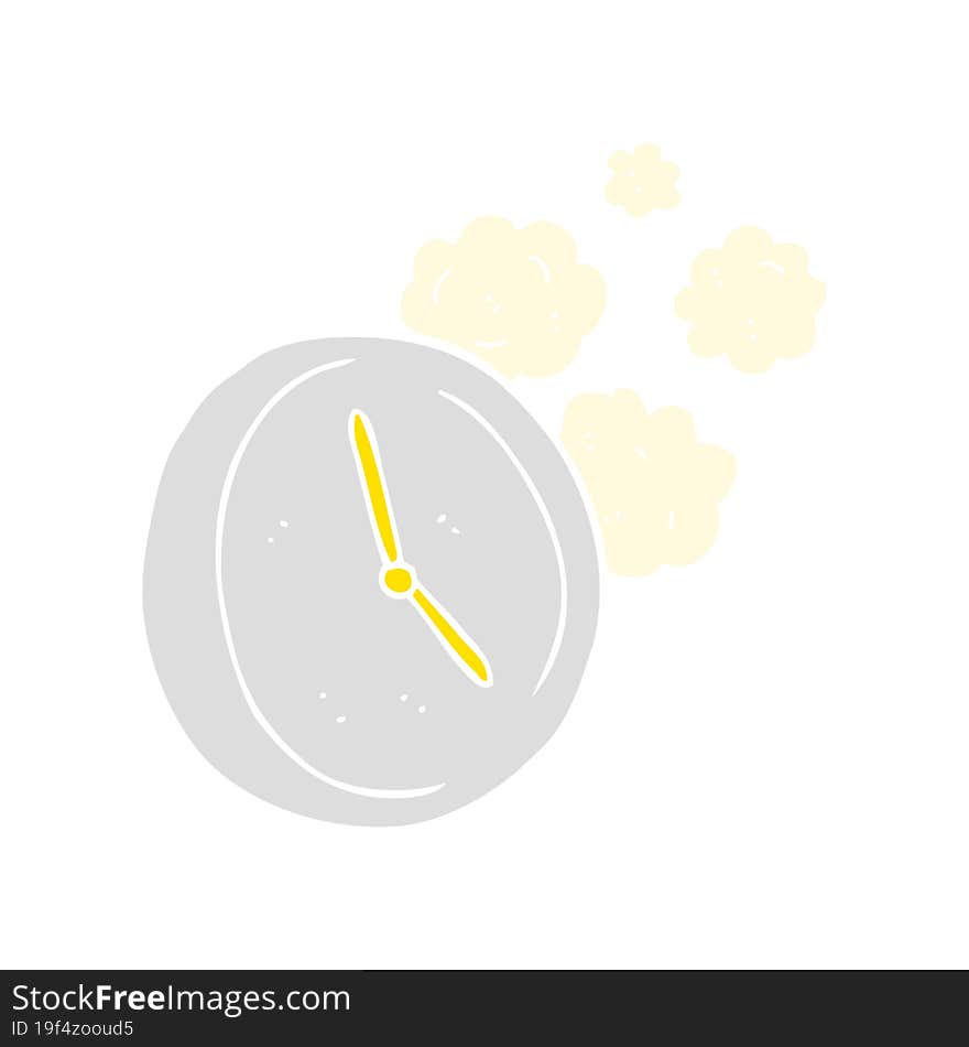 flat color illustration of a cartoon ticking clock