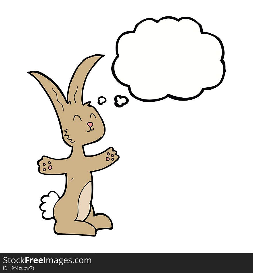 Cartoon Rabbit With Thought Bubble