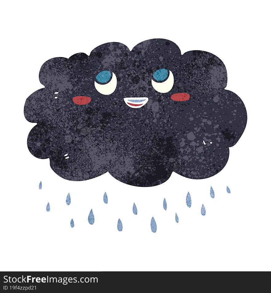 Retro Cartoon Raincloud