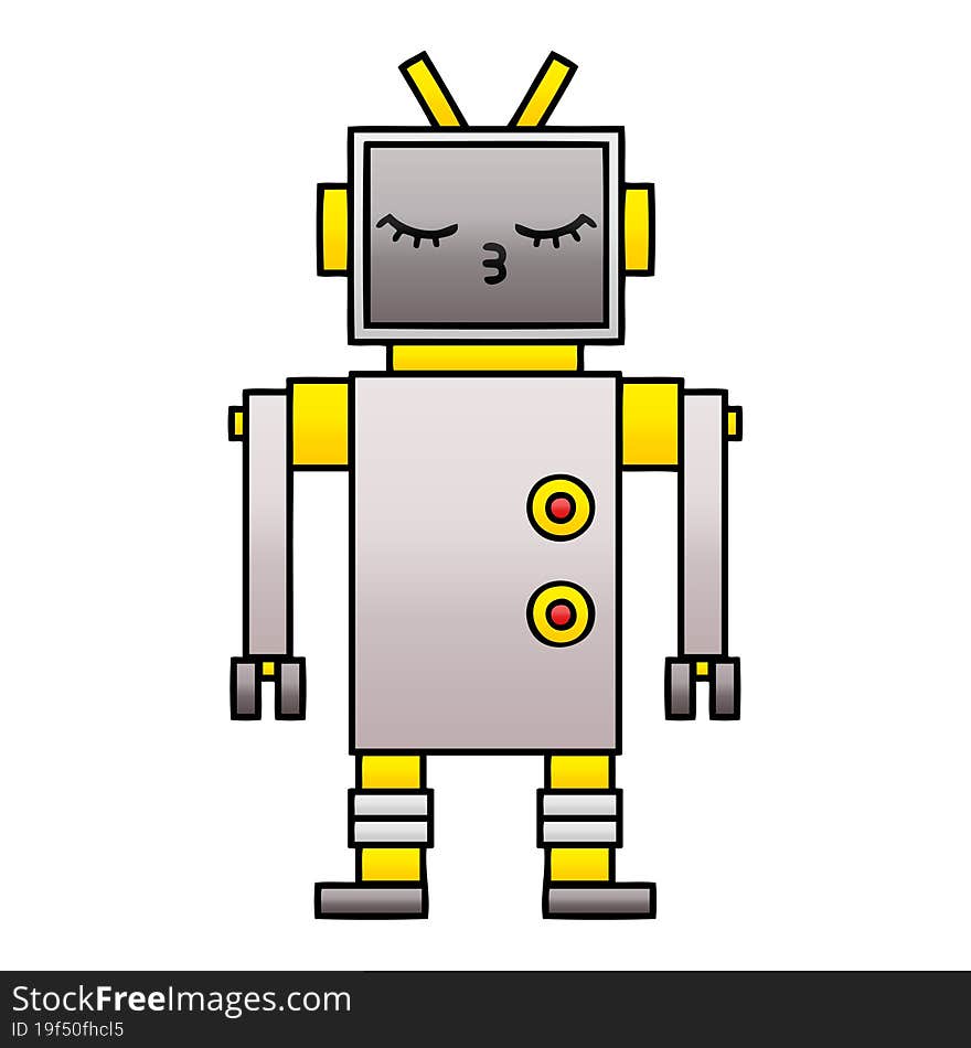 Gradient Shaded Cartoon Robot