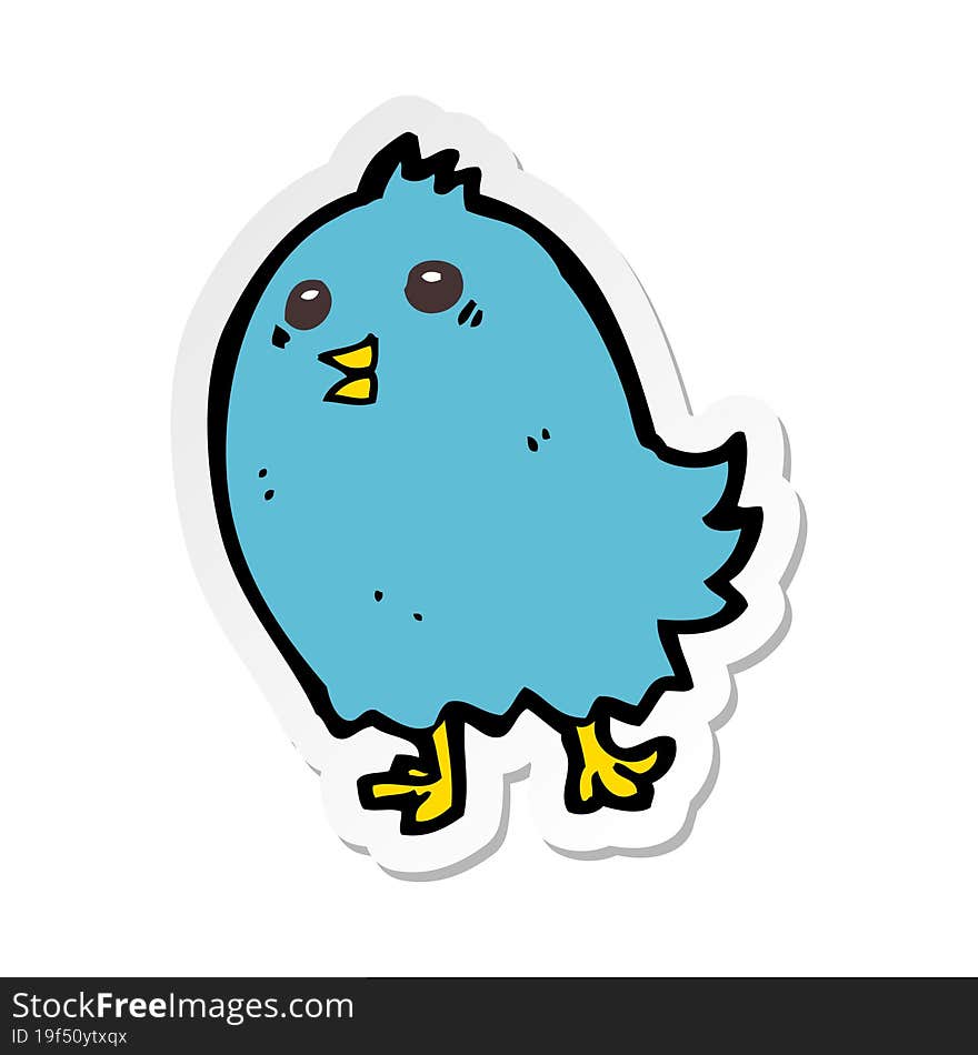 sticker of a cartoon bluebird