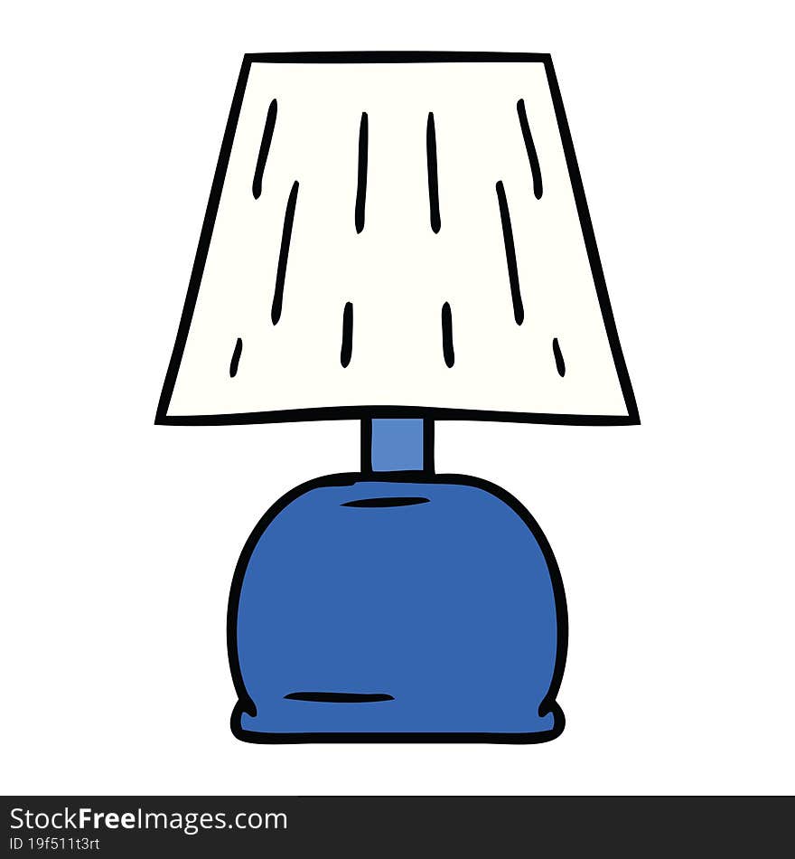 Cartoon Doodle Of A Bed Side Lamp