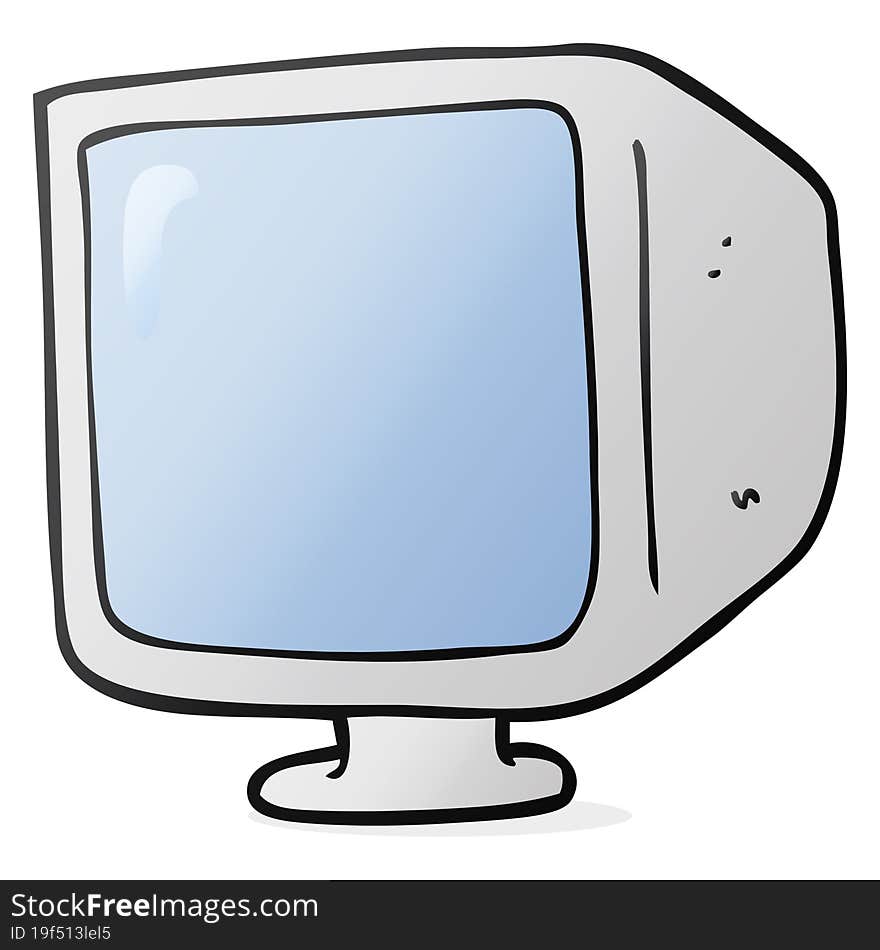 cartoon old computer monitor