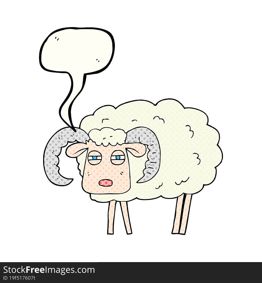 comic book speech bubble cartoon ram