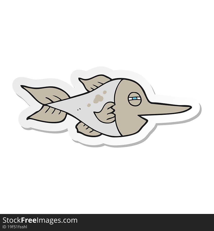 sticker of a cartoon swordfish