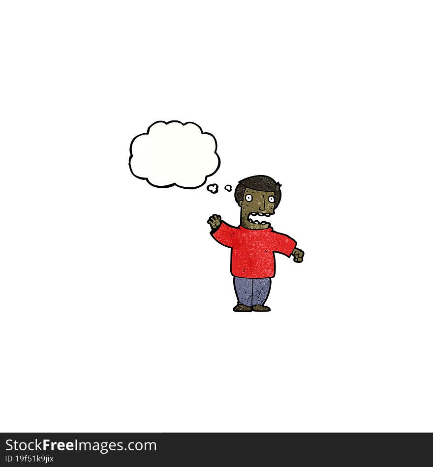 Cartoon Stressed Man Waving