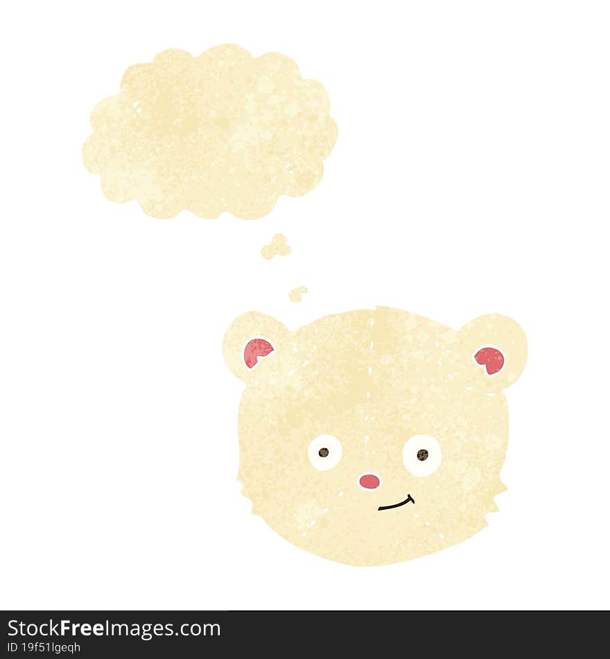 cartoon polar bear head with thought bubble