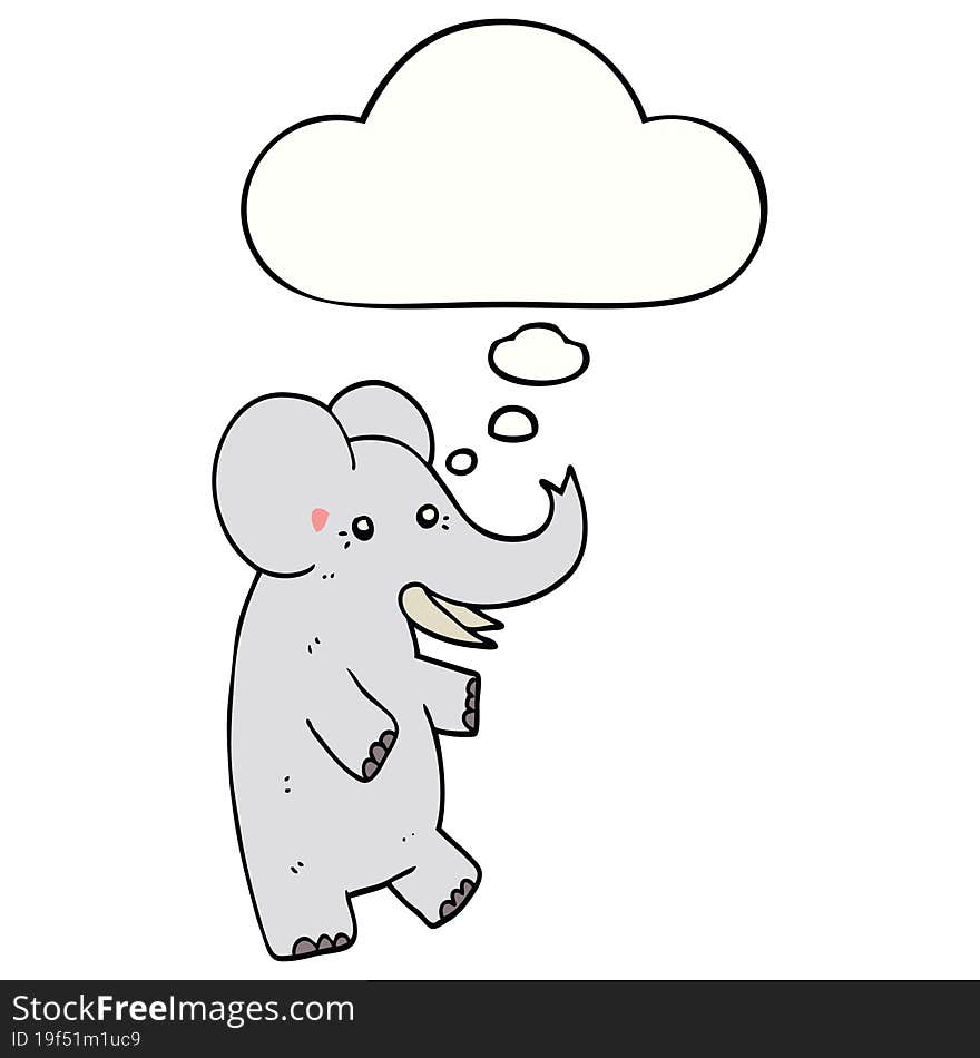 cartoon elephant with thought bubble. cartoon elephant with thought bubble