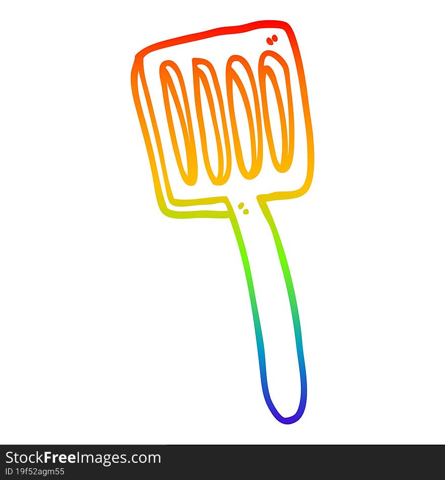 rainbow gradient line drawing cartoon food spatula