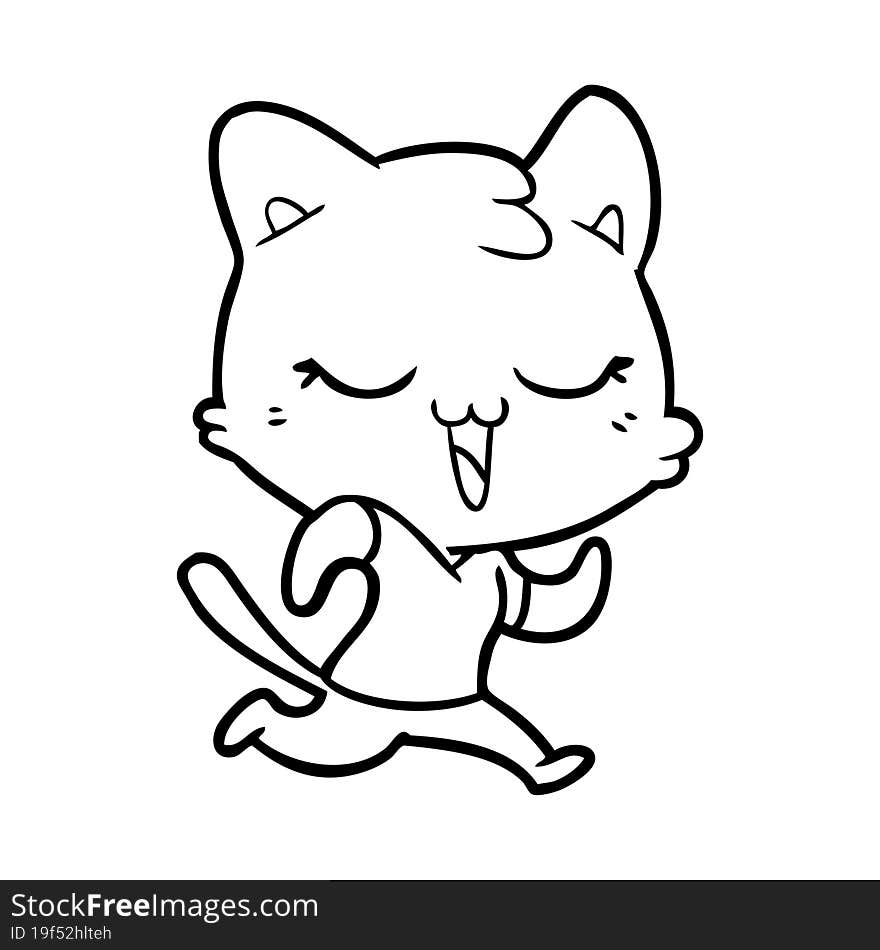 happy cartoon cat. happy cartoon cat