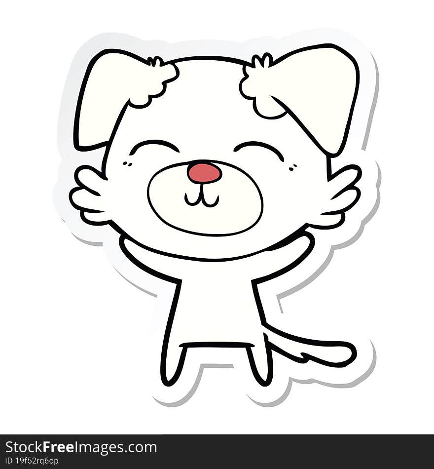 sticker of a cartoon dog