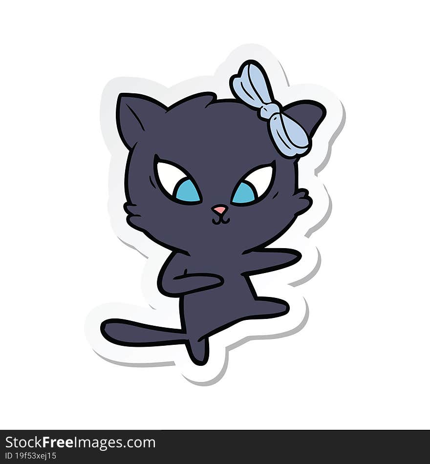 Sticker Of A Cartoon Cat