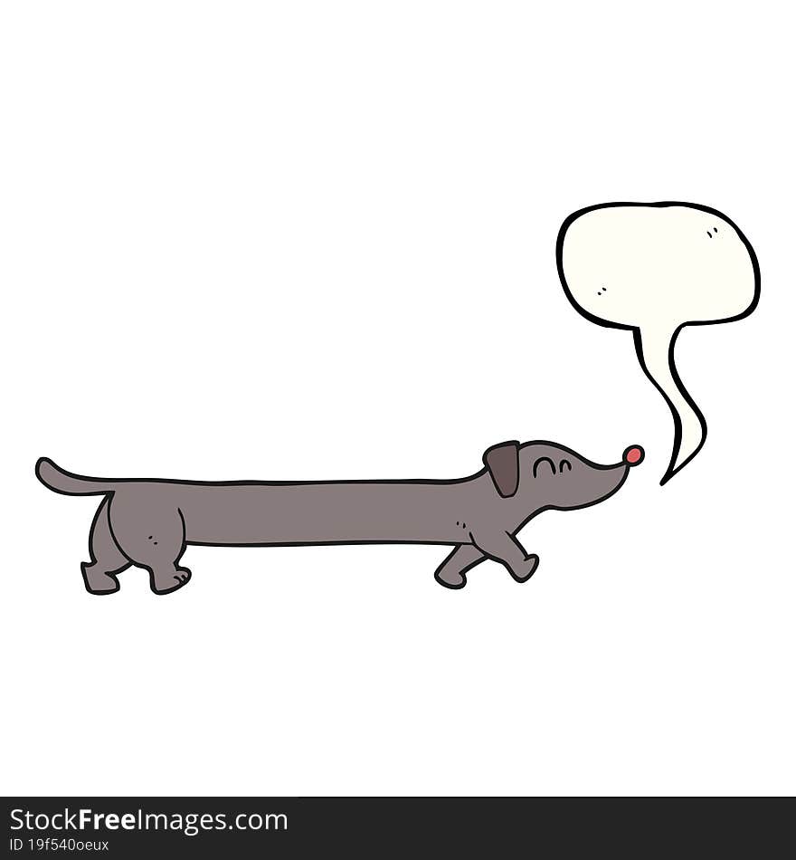 Speech Bubble Cartoon Dachshund