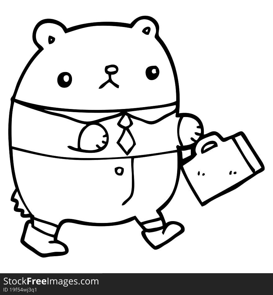 cartoon bear in work clothes