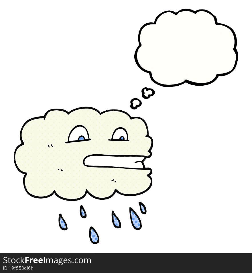 thought bubble cartoon rain cloud