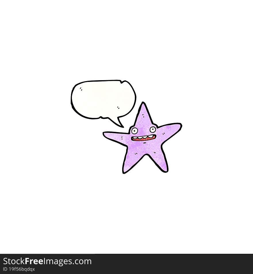 cartoon starfish with speech bubble